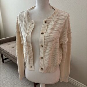 Jessica Simpson Cream Button-Up Cardigan
